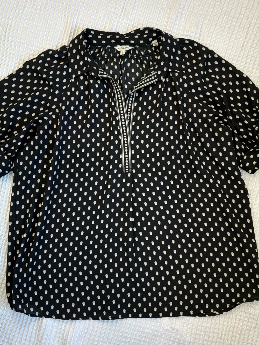 Max Studio Black Polka Dot Blouse